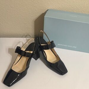 ANTONIO MELANI Black Patent Heels